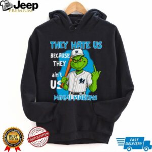 Miami Marlins Grinch T Shirt They Hate Us Because They Ain’t Us Funny Christmas Tee