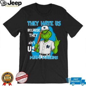 Miami Marlins Grinch T Shirt They Hate Us Because They Ain’t Us Funny Christmas Tee