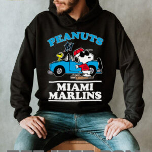 Miami Marlins Snoopy Peanuts Car Baseball T Shirt