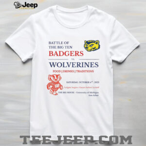 Michigan Wolverines vs Wisconsin Badgers Battle of Big Ten Football Game Flyer shirt