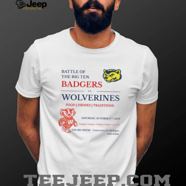 Michigan Wolverines vs Wisconsin Badgers Battle of Big Ten Football Game Flyer shirt