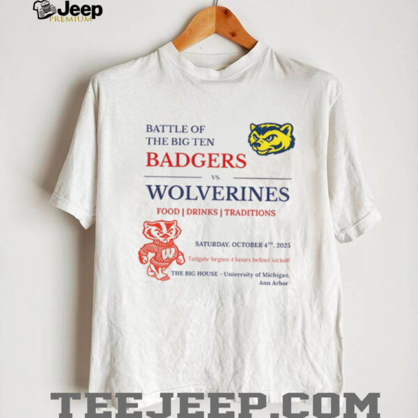 Michigan Wolverines vs Wisconsin Badgers Battle of Big Ten Football Game Flyer shirt