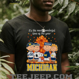 Michigan Wolverines x Peanuts Fall T Shirt It’s the Most Wonderful Time of the Year