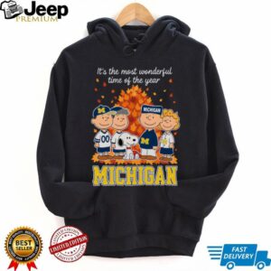 Michigan Wolverines x Peanuts Fall T Shirt It’s the Most Wonderful Time of the Year