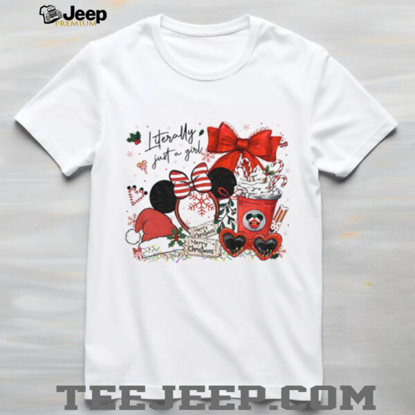 Mickey Mouse Preppy Magical Kingdom literally just a girl Merry Christmas shirt