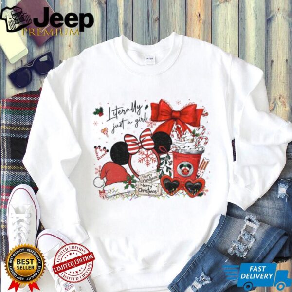 Mickey Mouse Preppy Magical Kingdom literally just a girl Merry Christmas shirt