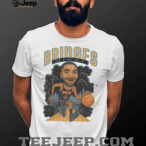 Mikal Bridges NY Knicks Cartoon Basketball Run Smoke TShirt