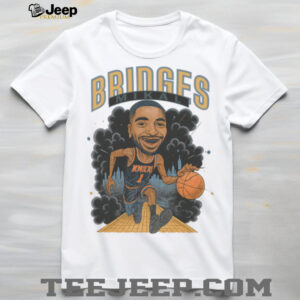 Mikal Bridges NY Knicks Cartoon Basketball Run Smoke TShirt