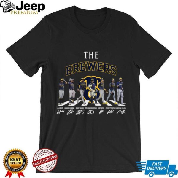 Milwaukee Brewers All Team Members Abbey Road Signatures T Shirt