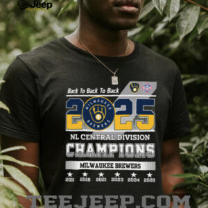 Milwaukee Brewers Nl Central Division Champions 2025 Back To Back To Back T Shirts