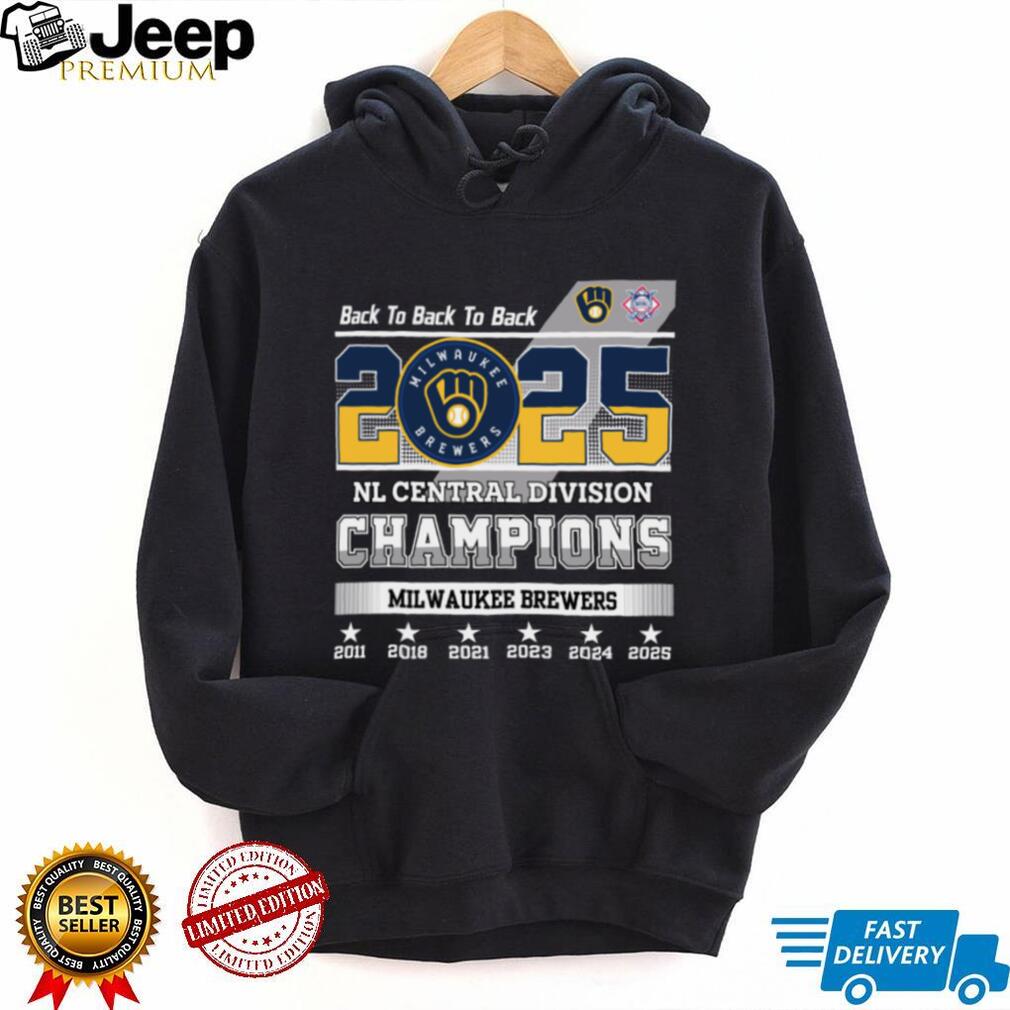 Milwaukee Brewers Nl Central Division Champions 2025 Back To Back To Back T Shirts Milwaukee Brewers Nl Central Division Champions 2025 Back To Back To Back T Shirts