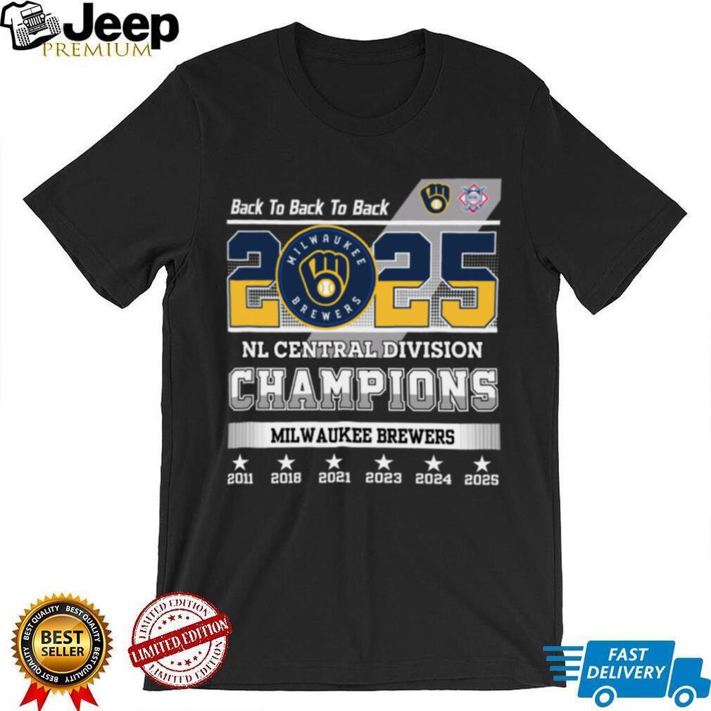 Milwaukee Brewers Nl Central Division Champions 2025 Back To Back To Back T Shirts Milwaukee Brewers Nl Central Division Champions 2025 Back To Back To Back T Shirts
