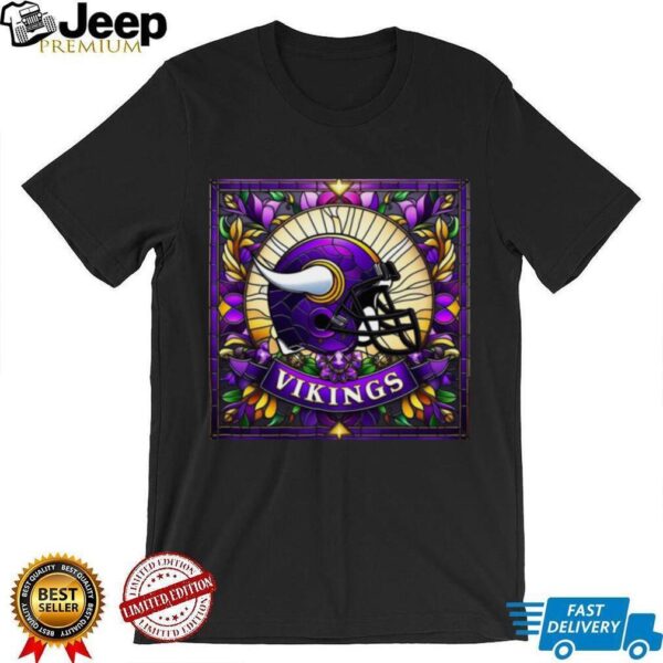 Minnesota Vikings Stained Glass Helmet Tee