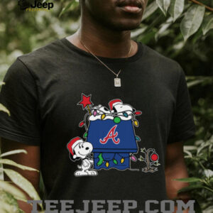 Mlb X Snoopy Merch Atlanta Braves Christmas Snoopy Doghouse Hoodie