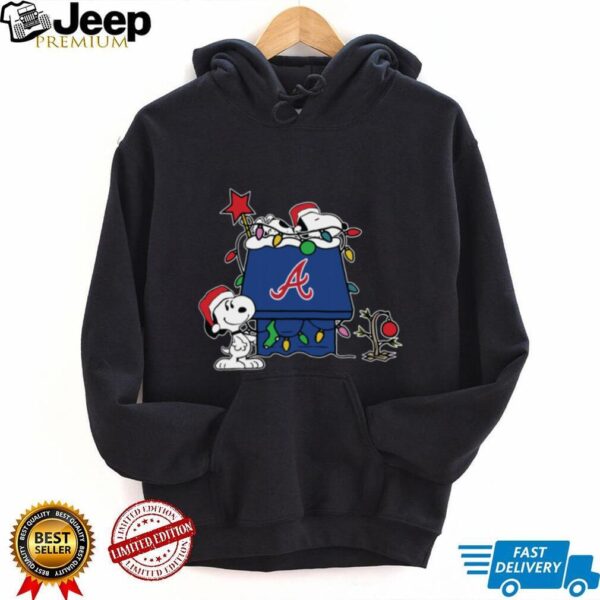 Mlb X Snoopy Merch Atlanta Braves Christmas Snoopy Doghouse Hoodie