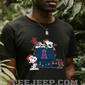 Mlb X Snoopy Merch Los Angeles Angels Christmas Snoopy Doghouse Hoodie