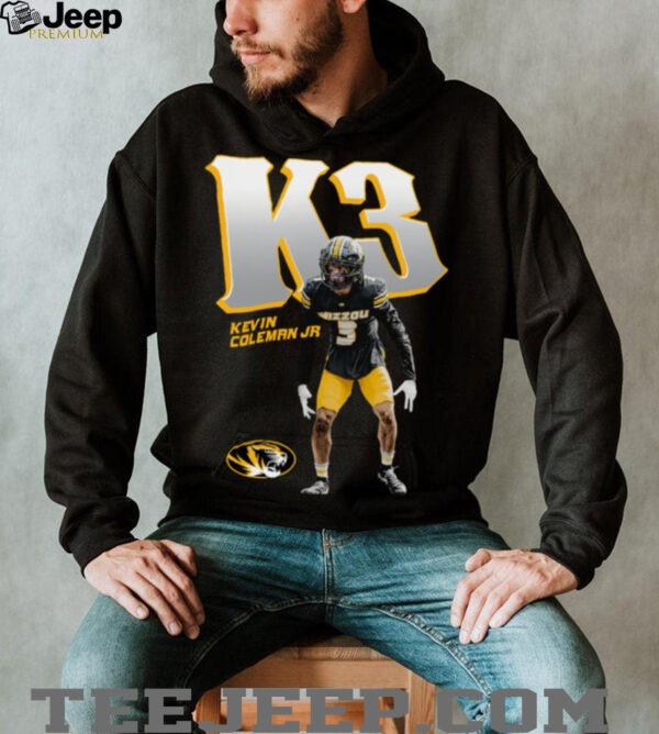 NIL Store Mizzou Football Kevin Coleman Jr Illustrated T Shirt