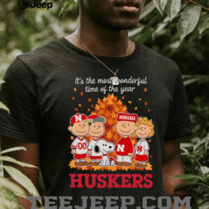 Nebraska Cornhuskers x Peanuts Fall T Shirt It’s the Most Wonderful Time of the Year