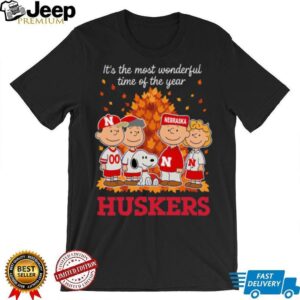 Nebraska Cornhuskers x Peanuts Fall T Shirt It’s the Most Wonderful Time of the Year
