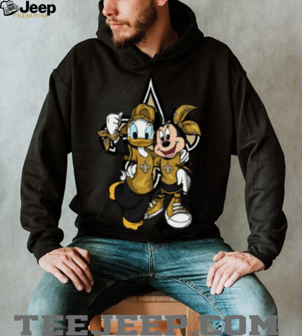 New Orleans Saints Disney Donald and Minnie T Shirt