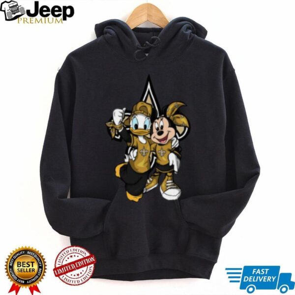 New Orleans Saints Disney Donald and Minnie T Shirt