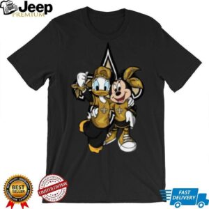 New Orleans Saints Disney Donald and Minnie T Shirt