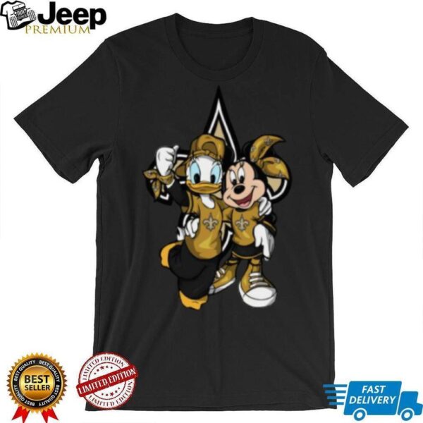 New Orleans Saints Disney Donald and Minnie T Shirt
