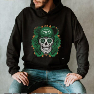 New York Jets Skull Cap & Roses T Shirt