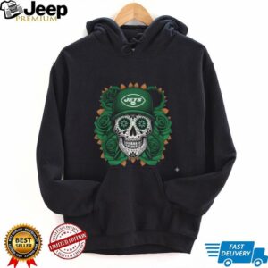 New York Jets Skull Cap & Roses T Shirt