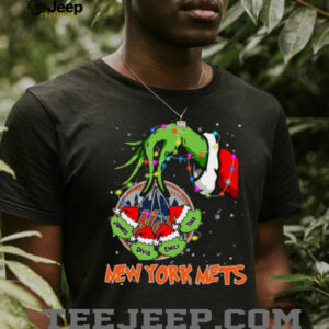 New York Mets Grinch Xmas Lights T Shirt – Custom Name MLB Fan Holiday Gift Tee for Baseball Lovers