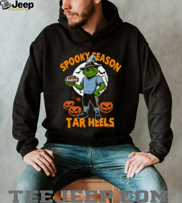 North Carolina Tar Heels Halloween Tee – Spooky Season NCAA Football Shirt – Custom Name Grinch Fan Gear