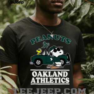 Oakland Athletics Snoopy Peanuts Car Baseball T Shirt