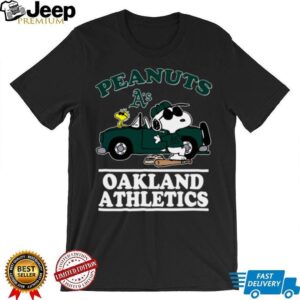 Oakland Athletics Snoopy Peanuts Car Baseball T Shirt