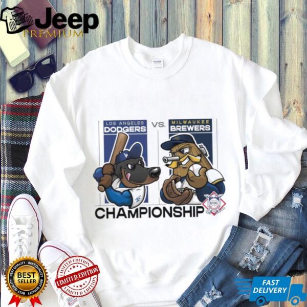 Official Los Angeles Dodgers Vs Milwaukee Brewers 2025 MLB League Championship Series Mascots t shirt