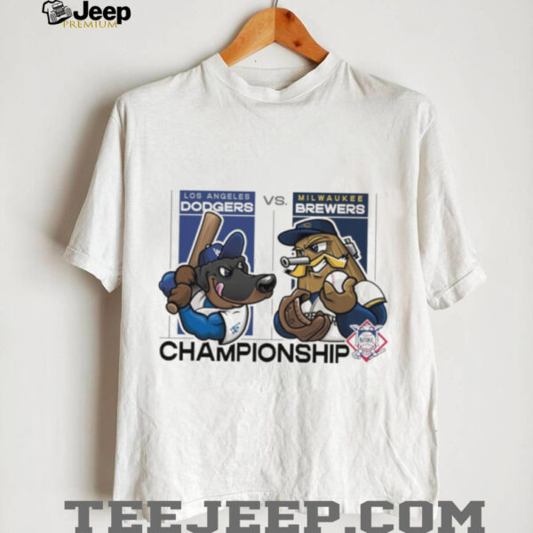 Official Los Angeles Dodgers Vs Milwaukee Brewers 2025 MLB League Championship Series Mascots t shirt