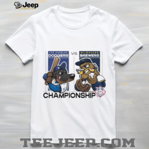 Official Los Angeles Dodgers Vs Milwaukee Brewers 2025 MLB League Championship Series Mascots t shirt