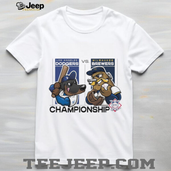 Official Los Angeles Dodgers Vs Milwaukee Brewers 2025 MLB League Championship Series Mascots t shirt