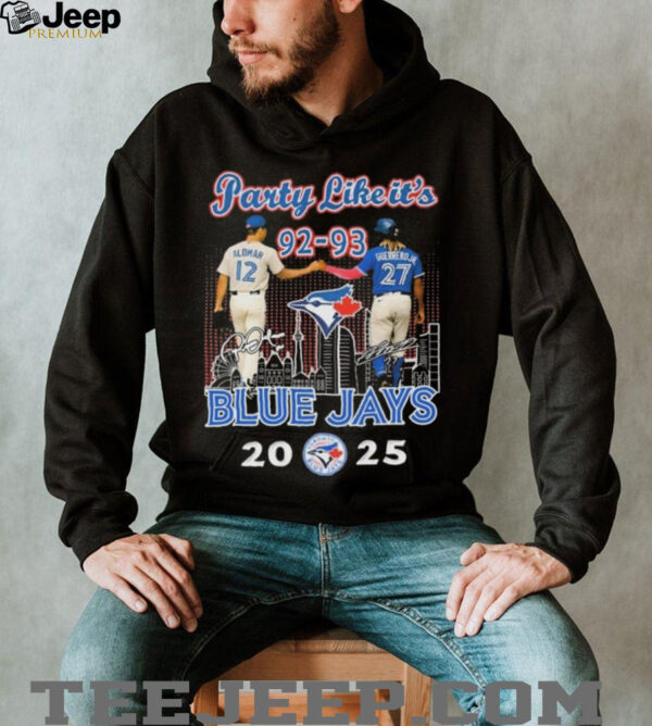 Official Toronto Blue Jays Party Like It’s Season 92 93 Skyline Sigantures T Shirt