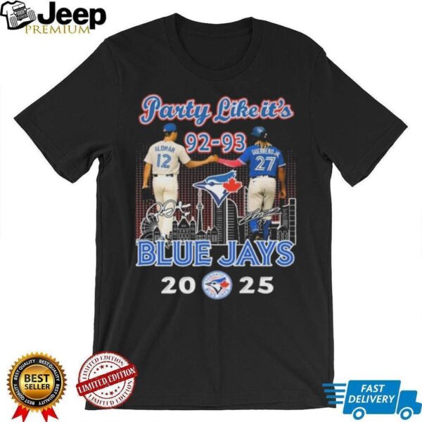 Official Toronto Blue Jays Party Like It’s Season 92 93 Skyline Sigantures T Shirt