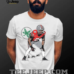 Ohio State Buckeyes Sonny Styles Sketch Signed Football TShirt