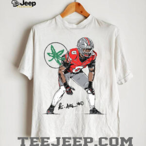 Ohio State Buckeyes Sonny Styles Sketch Signed Football TShirt