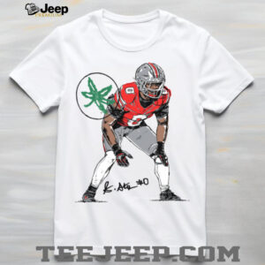 Ohio State Buckeyes Sonny Styles Sketch Signed Football TShirt