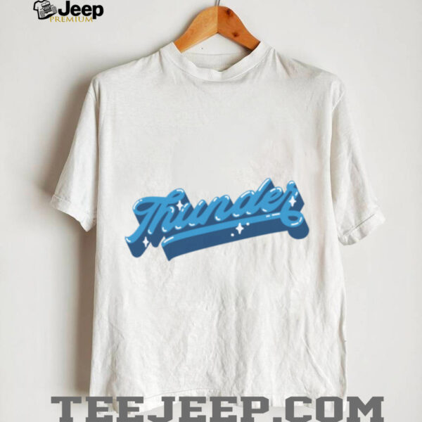 Oklahoma City Thunder Pop Retro Script Basketball TShirt
