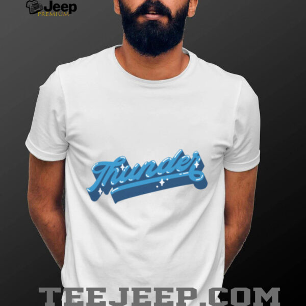 Oklahoma City Thunder Pop Retro Script Basketball TShirt