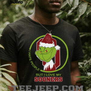 Oklahoma Sooners Grinch Christmas T Shirt Hates People But Loves Football