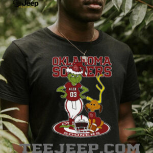 Oklahoma Sooners Grinch and Dog Holiday Shirt – Custom Name NCAA Football Tee – Personalized Christmas Gift & Game Day Wear