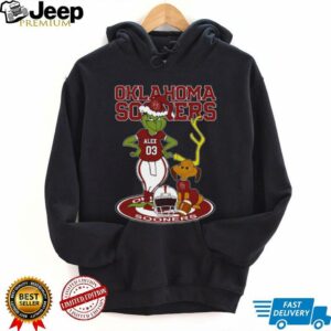 Oklahoma Sooners Grinch and Dog Holiday Shirt – Custom Name NCAA Football Tee – Personalized Christmas Gift & Game Day Wear