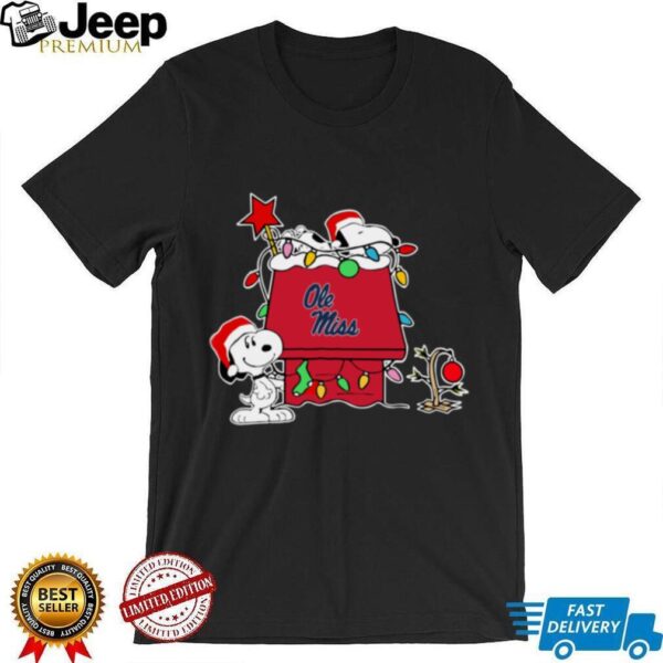 Ole Miss Rebels Football Snoopy Christmas Holiday 2025 T Shirt