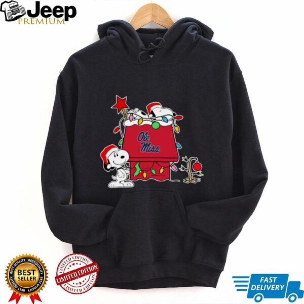 Ole Miss Rebels Football Snoopy Christmas Holiday 2025 T Shirt