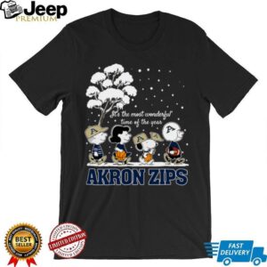 Peanuts Akron Zips Winter It's The Most Wonderful Time Of The Year T Shirt
